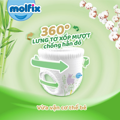 Combo 2 Tã/bỉm quần MOLFIX Thiên nhiên Super Jumbo M60/L52/XL42/XXL38