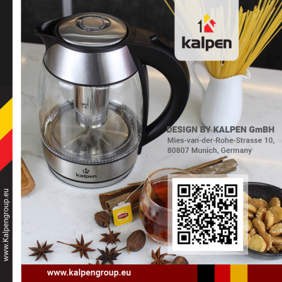 ẤM ĐUN NƯỚC SIÊU TỐC THỦY TINH KALPEN KK66, HÀNG CHÍNH HÃNG