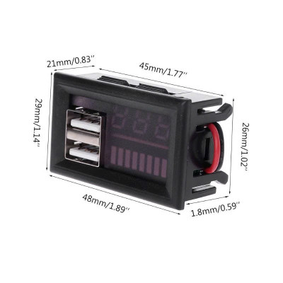 Đồng Hồ Đo Điện Áp Ắc Quy 12V-80V Có Sạc USB - Sản Phẩm Loại Tốt Bền Bỉ, Dễ Lắp