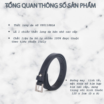 Thắt Lưng Da Nữ Gianni Conti Italy VP0118BLA - Đen