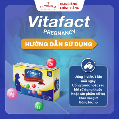 Viên uống Vitafact Pregnancy hỗ trợ bổ sung dưỡng chất và dự phòng dị tật cho thai nhi (30 viên) - Nutramed