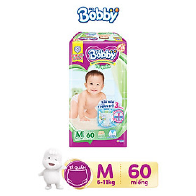 Tã quần Bobby Siêu thoáng đủ size M62/L52/XL48/XXL44