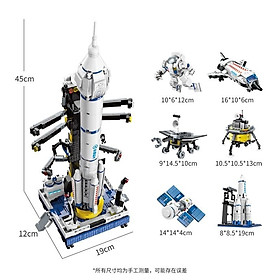 Đồ chơi - QMAN - 42302 Bộ xếp hình (6 TRONG 1) Tên Lửa Vũ Trụ