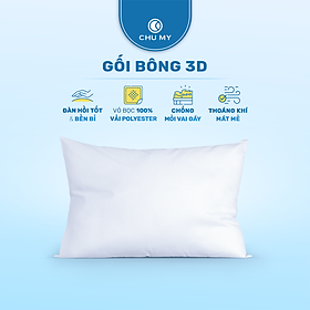Ruột gối khách sạn bông 3D CHU MY chuyên dùng cho khách sạn 2-3 sao, nâng đỡ vai gáy hoàn hảo