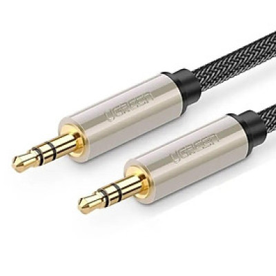 Ugreen 40787 15M màu Đen Cáp âm thanh 2 đầu 3.5mm dương đầu bọc kim loại cao cấp AV125 Hàng chính Hãng