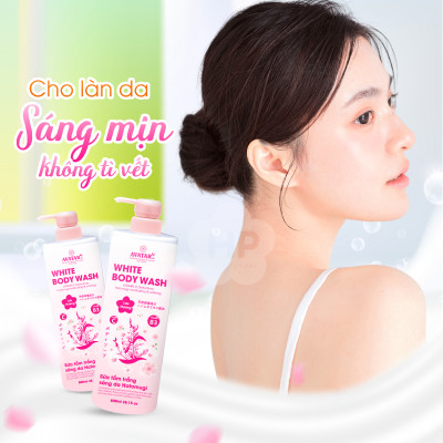 Sữa Tắm Trắng Sáng Da Hatomugi Avatar White Body Wash 800 mL