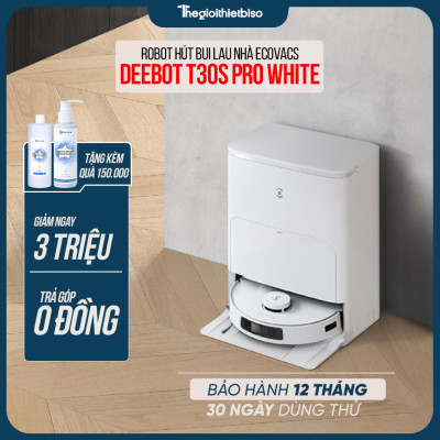 [GIÁ TẠI KHO] - Robot hút bụi lau nhà Ecovacs Deebot T30S Pro 2025 ĐEN Bảo Hành 24 Tháng - Hàng chính hãng Ecovacs