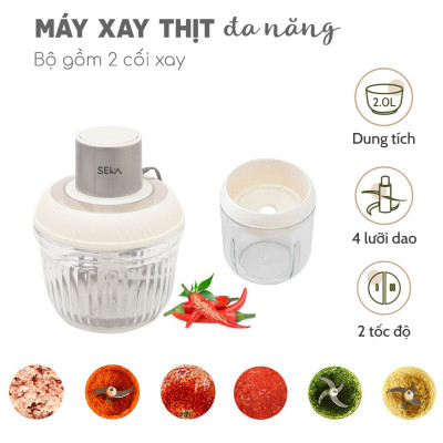 Máy xay thịt đa năng SEKA SK2287, 2 cối thủy tinh, thiết kế 4 - 6 lưỡi dao sắc bén, Công suất mạnh 500W hàng nhập khẩu