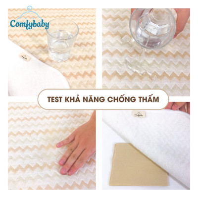 Tấm lót chống thấm cho bé thay tã 4 lớp vải sợi tre Bamboo cao cấp kháng khuẩn và thoáng khí Comfybaby PAD