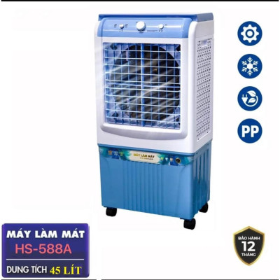 Quạt đá, quạt hơi nước, quạt điều  hoà 45L có bánh xe tặng kèm 2 hộp đá khô, Hàng chính hãng