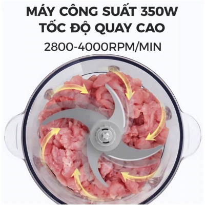 Günter & Hauer Máy Xây Thịt Đa Năng 500W 2.0L + Lưỡi Dao Inox Không Rỉ MC300 - Hàng chính hãng