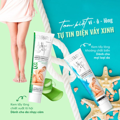 Kem Tẩy Lông Chiết Xuất Lô Hội Dành Cho Da Nhạy Cảm ACTIVE EPIL EVELINE (Tay, Nách, Bikini)
