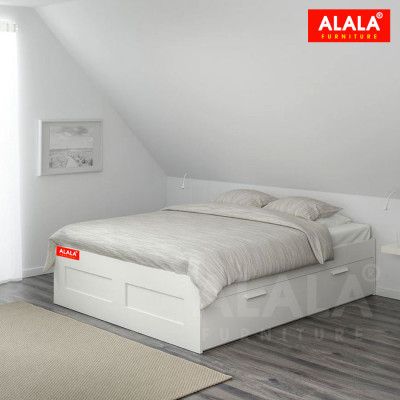 Giường ngủ ALALA35 + 3 hộc kéo / Miễn phí vận chuyển và lắp đặt/ Đổi trả 30 ngày/ Sản phẩm được bảo hành 5 năm từ thương hiệu ALALA/ Chịu lực 700kg