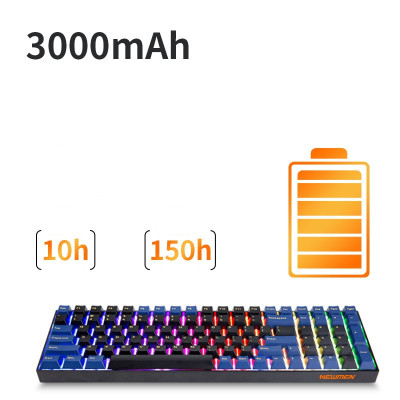 Bàn phím cơ không dây Newmen GM1000  (Hạc - Trăng & Mây) Kailhbox white/Red Axis - Hàng Chính Hãng 