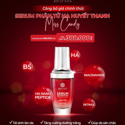 Serum Phân Tử HA Huyết Thanh MISS CANDY 30ml Giúp Cấp Ẩm Chuyên Sâu, Tăng Sinh Collagen, Tăng Cường Dưỡng Trắng, Tái Sinh Làn Da, Chống Lão Hóa Da _ PHỤNG BEAUTY