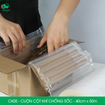 Cuộn cột khí chống sốc - 40cm x 50m - Xốp hơi, đệm hơi đóng gói hàng dễ vỡ - CK05