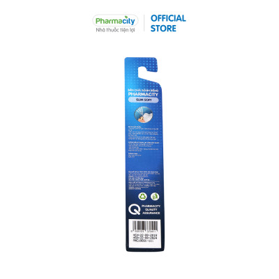Bàn chải đánh răng Pharmacity Slim Soft siêu mảnh (Vỉ 1 cái) - Giao màu ngẫu nhiên
