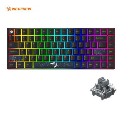 Bàn phím cơ không dây Newmen GM840 Pro  (Hạc - Trăng & Mây) G-Pro Yellow Axis - Hàng Chính Hãng 