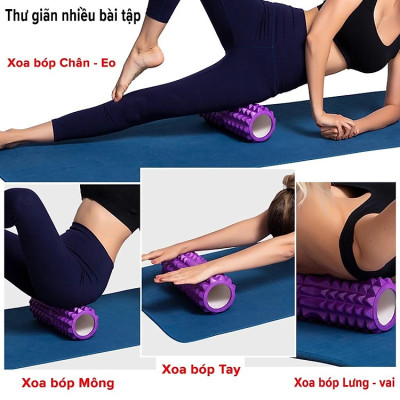 Con Lăn Foam Roller Massage Có Gai, Ống Lăn Giãn Cơ Bắp (Kích thước 33 x 14 cm) - Inbox Shop lựa màu