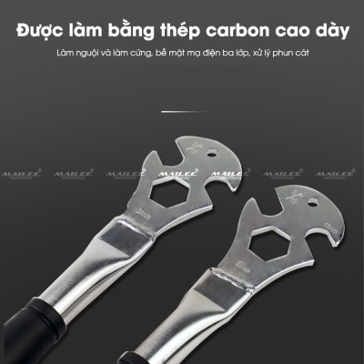 Cờ lê Tháo bàn đạp pedan xe đạp, tháo trục bánh xe trước sau, size 15mm 24mm 9/16" chất liệu thép không gỉ, tay cầm PVC chống trượt - Mai Lee