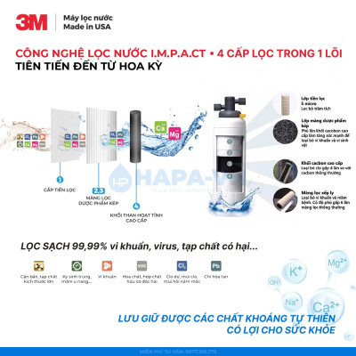 [SIÊU TỐC] Máy Lọc Nước 3M ICE140-S cho Gia Đình, Văn Phòng, Nhà Hàng, Quán Cà phê - Hàng Chính Hãng 3M, Nhập Khẩu Mỹ