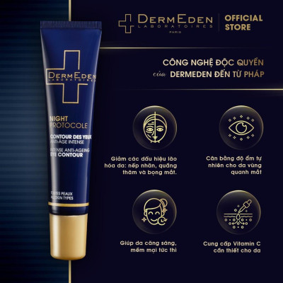 Kem mắt làm mờ quầng thâm nếp nhăn bọng mắt tàn nhang DERMEDEN Eye Contour Retinol 1% + Niacinamide 5% 15ml
