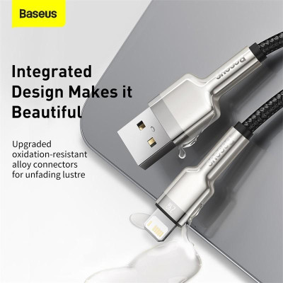 Cáp sạc nhanh, siêu bền Baseus Cafule Metal Series  dùng cho iPhone/ iPad (2.4A, USB A )