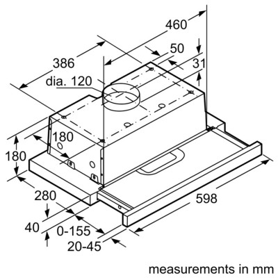 MÁY HÚT MÙI ÂM TỦ BOSCH DHI623GSG/539.86.052 - HÀNG CHÍNH HÃNG