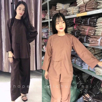 ĐỒ LAM ĐI CHÙA Đồ Đi Chùa# Vạt Hò Nút Thắt Vải Kate Mịn