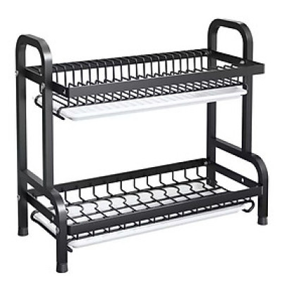 Kệ úp chén bát 2 tầng đa năng, chất liệu thép phủ sơn tĩnh điện, kích thước 52 x 24 x 44.5cm