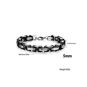 Vòng tay Lắc tay nam titan cao cấp đẹp inox thép không gỉ kiểu ziczac vuông trangsucpt 5mm PTLTNA82