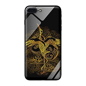 Ốp lưng kính cường lực cho iPhone 7 Plus Hạc Vàng - Hàng chính hãng