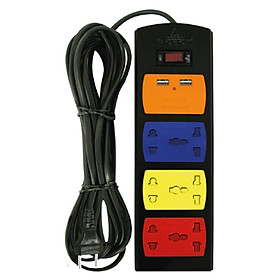 Ổ Cắm Điện Robot  3 Ổ 5 Chấu + USB SPECIAL 3S5UC (Có Nắp che) - Hàng chính hãng