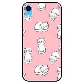 Ốp lưng dành cho Iphone X / Xs - Iphone Xs Max - Iphone Xr mẫu Mèo Trắng Nền Hồng