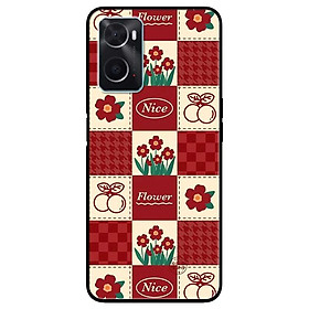 Ốp lưng dành cho Oppo A16K - Oppo A36 / A76 - Oppo Reno 7z 5G - Hoa Ô Vuông Đỏ