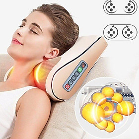 Gối Massage Cổ Vai Gáy, Máy Massage Hồng Ngoại 20 Bi Cao Cấp