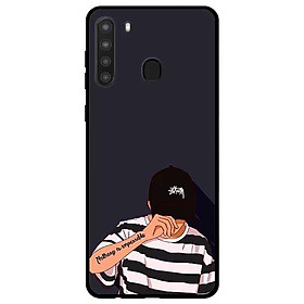 Ốp lưng dành cho Samsung Galaxy A21 mẫu Bad Boy Nón Đen