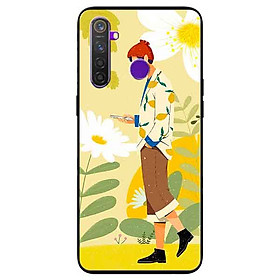 Ốp lưng in cho Realme 5 Pro/ Realme Q Mẫu Cô Gái Mèo Vàng