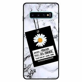 Ốp lưng in cho Samsung S10 Plus Mẫu Cúc Nền Đá