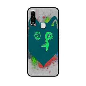 Ốp Lưng in cho Oppo A8 Mẫu Chú Sói Nền Xám - Hàng Chính Hãng