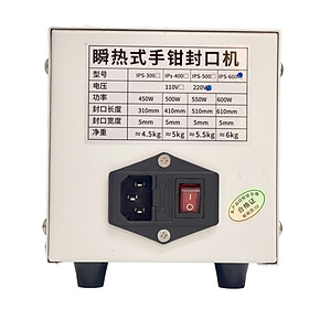 Máy hàn kẹp miệng túi IPS-600, đường hàn 600x5mm, gia nhiệt từ 2 hàm - Hàng nhập khẩu