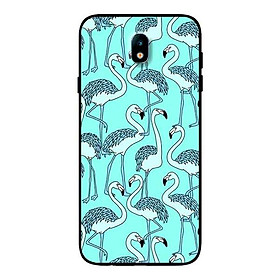 Ốp Lưng in cho Samsung J7 Pro Mẫu Đàn Hạc Nền Xanḥ - Hàng Chính Hãng