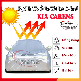 [KIA CARENS] Bạt Phủ Ô Tô Vải Dù Oxford, Tráng Nhôm Cao Cấp, Áo Trùm Bảo Vệ Xe KIA CARENS, Bạc Phủ Trùm Chống Nóng Chống Mưa, Chống Xước Xe, Bạt Của Xưởng Được May Theo Kích Cỡ Xe, Cam Kết Vừa Xe, Bền Và Đẹp Tới 2 Năm