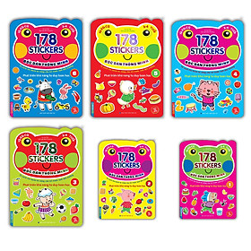 Sách - Combo 178 stiker (6 cuốn) Bóc dán hình thông minh phát triển khả năng tư duy toán học IQ EQ CQ (3-4 tuổi) ( Tặng kèm Poster Quy Tắc An Toàn Cho Bé)