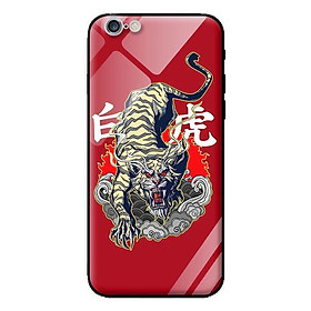 Ốp kính cường lực cho iPhone 6s Plus Hổ Nền Đỏ - Hàng chính hãng