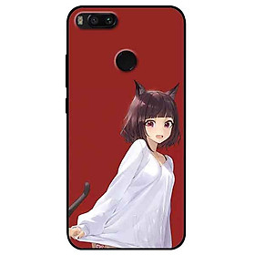Ốp lưng in cho Xiaomi Mi A1 Mẫu Cô Gái Mèo Vàng
