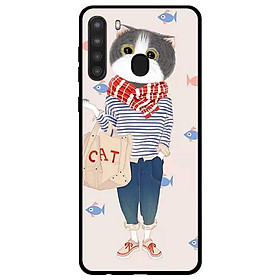 Ốp lưng dành cho Samsung Galaxy A21 mẫu Người Mèo