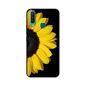 Ốp Lưng in cho Vivo Y15 Mẫu Hoa Hướng Dương Nền Đen - Hàng Chính Hãng