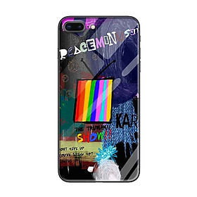 Ốp lưng kính cường lực cho iPhone 7 Plus /8 Plus Nền Peace Tivi - Hàng Chính Hãng