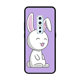 Ốp Lưng in cho Vivo V17 Pro Mẫu Thỏ Nền Tím - Hàng Chính Hãng